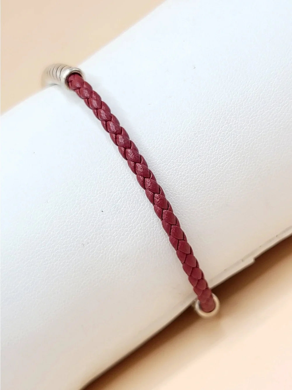 David Yurman Cable Classics ID Bracelet In Sterling Silver and Red Leather